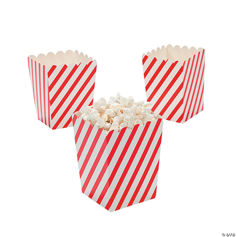 Mini Striped Popcorn Boxes - 24 Pc. | Oriental Trading Company