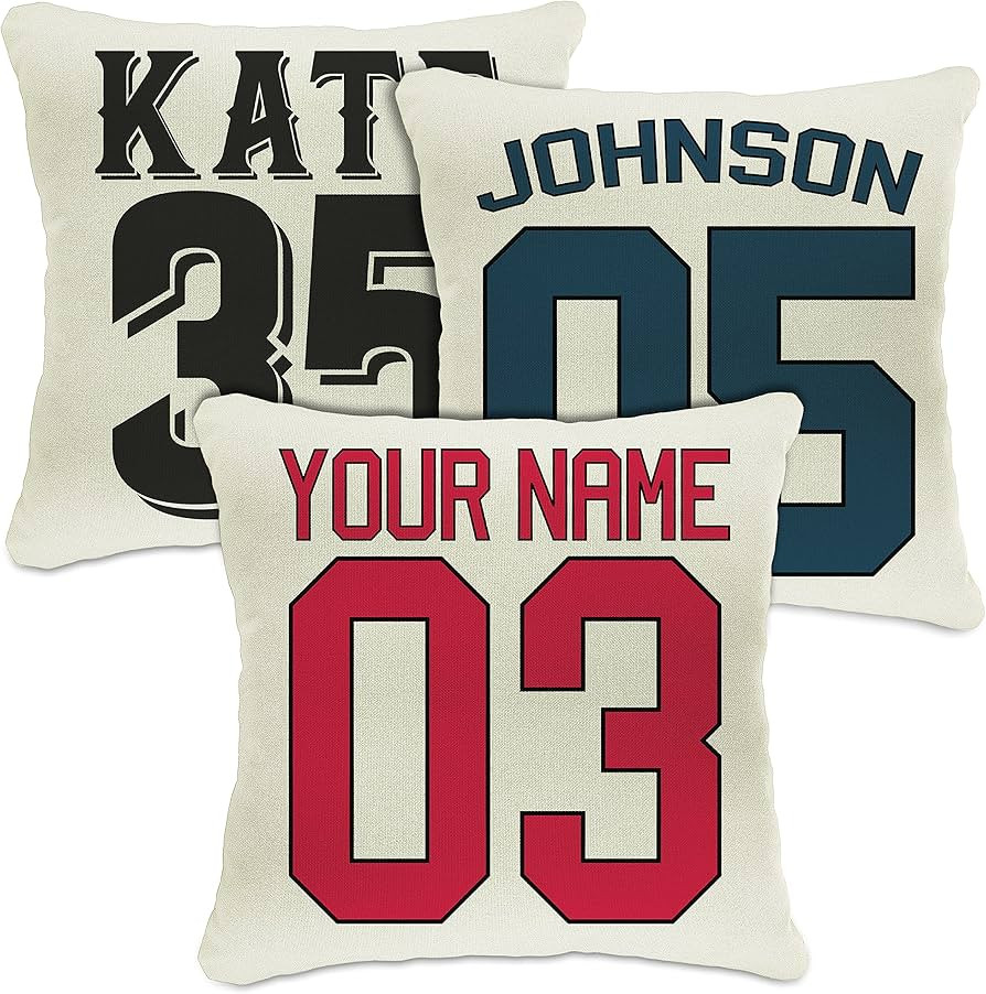 People People Personalized Sports Throw Pillow Cover Décor with Number and Name, Customized Base... | Amazon (US)