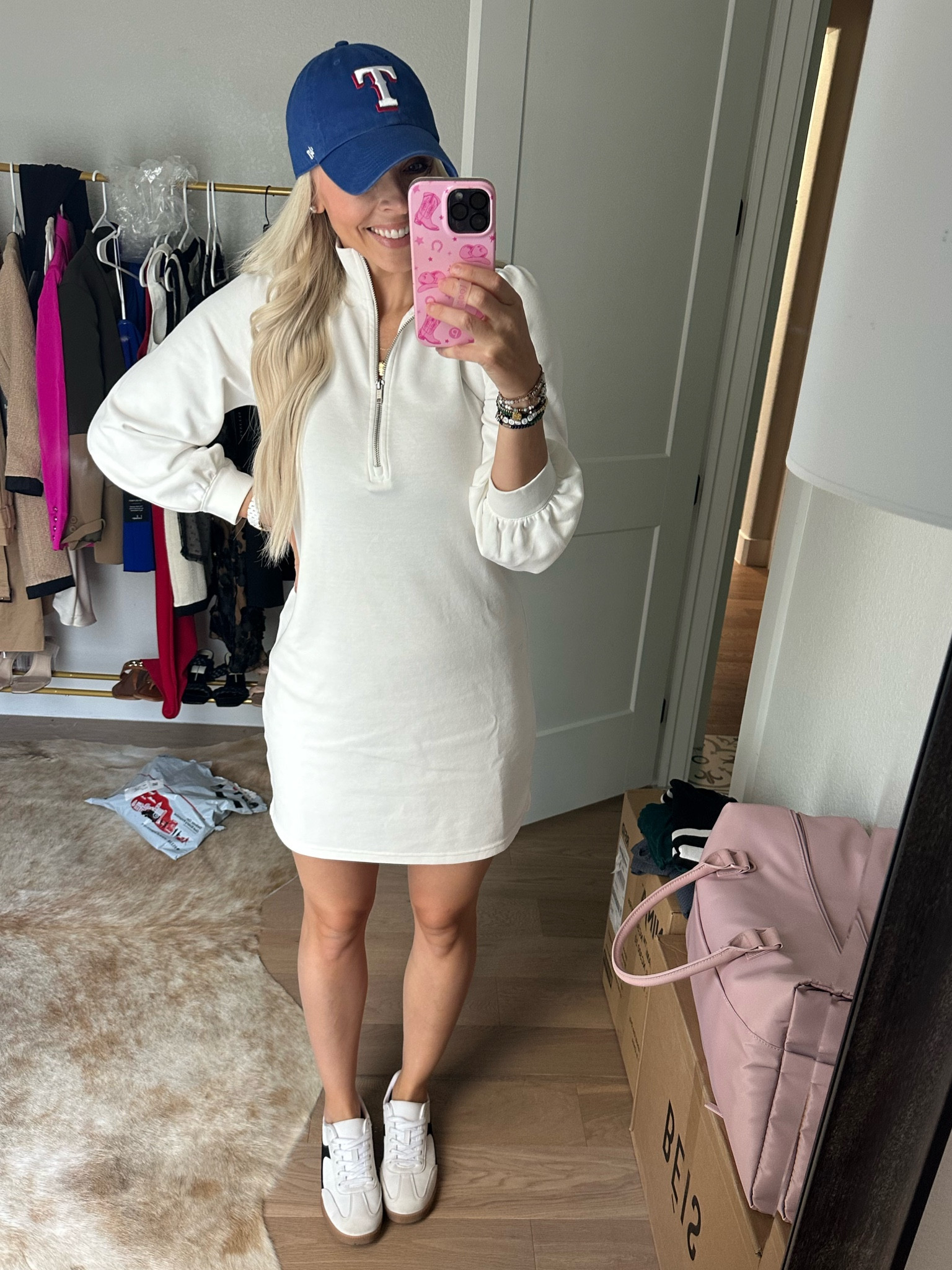 Cutest little $24 white dress from Walmart! Goes perfectly with the $20 sneakers. Everything is true to size. Off to the rangers game! 

#LTKFindsUnder50 #LTKStyleTip #LTKSeasonal