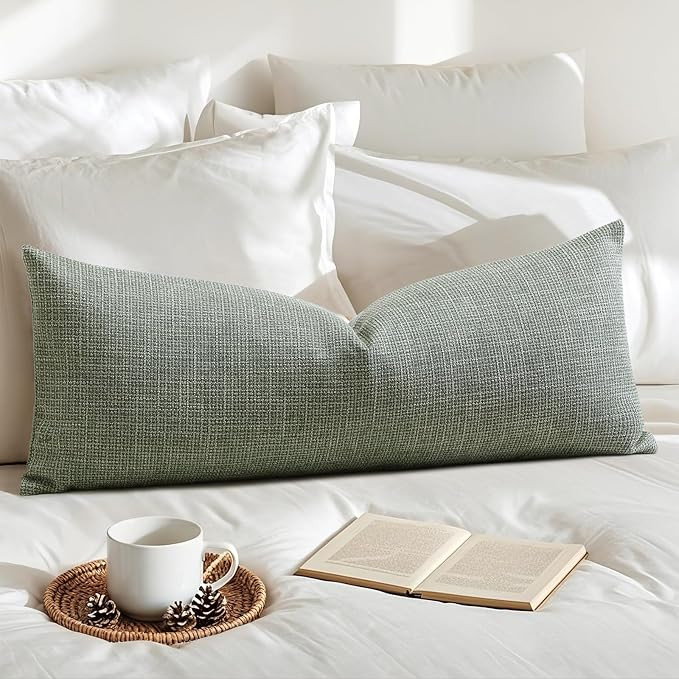 OTOSTAR Linen Throw Pillow Cover Set of 1 Decorative Long Lumbar Pillowcase Rectangle Cushion Cov... | Amazon (US)