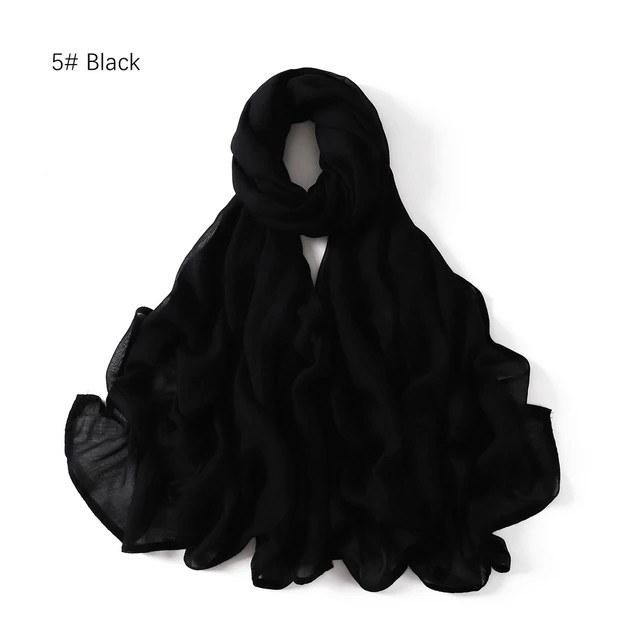 Soft Light weight Shawl Rayon Scarf Hijab Viscose Hijab Scarf Double Stitches Edge Plain Cotton Moda | AliExpress (US)