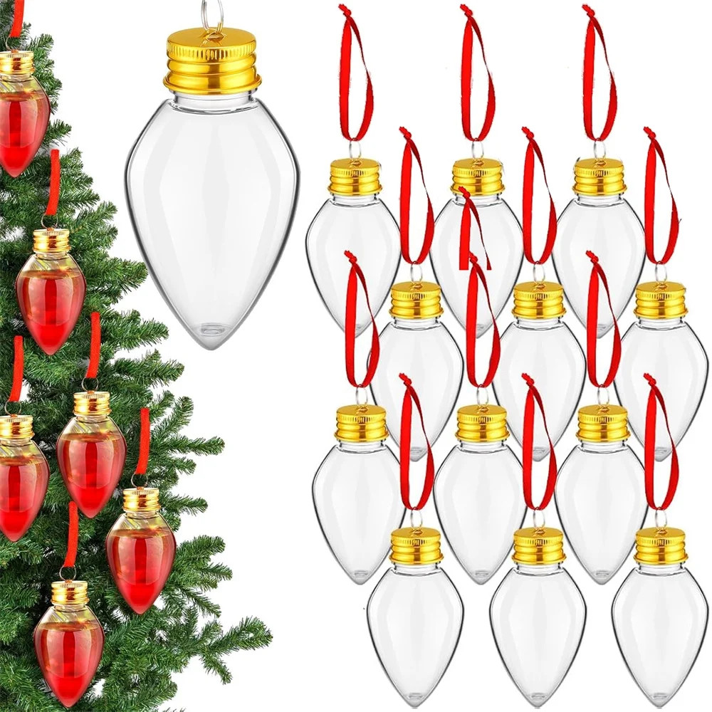 NOGIS 12 Pcs Christmas Drink Balls Shot Glass Ornament Plastic Fillable Xmas Tree Ornaments Clear... | Walmart (US)