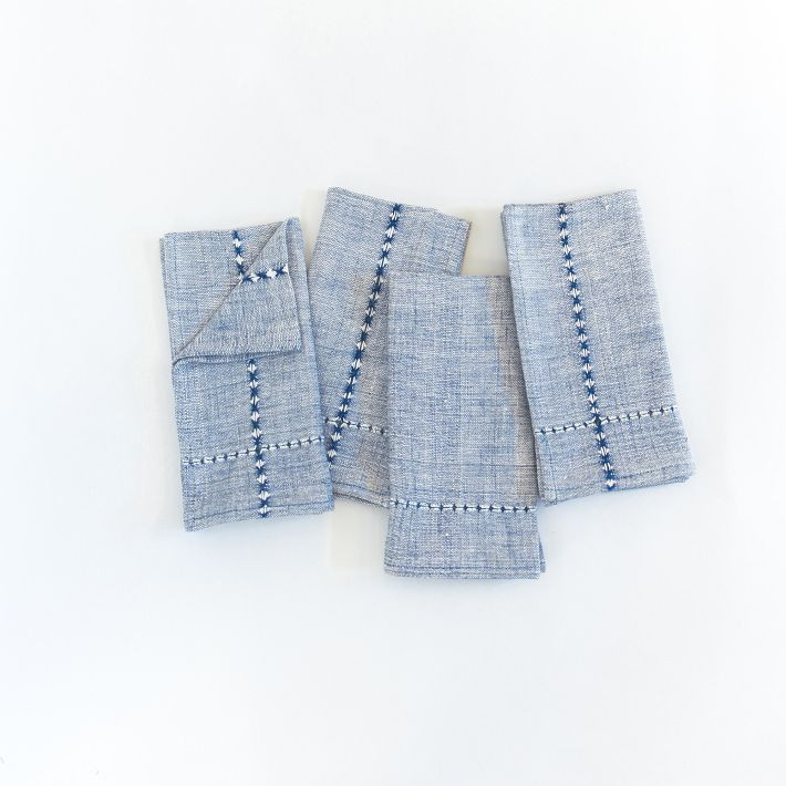 Creative Women Pulled Handwoven Cotton Napkins (Set of 4) | West Elm (US)