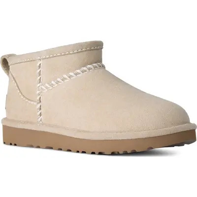 UGG(r) Classic Ultra Mini Stitched Boot in Sand at Nordstrom, Size 10 | Nordstrom
