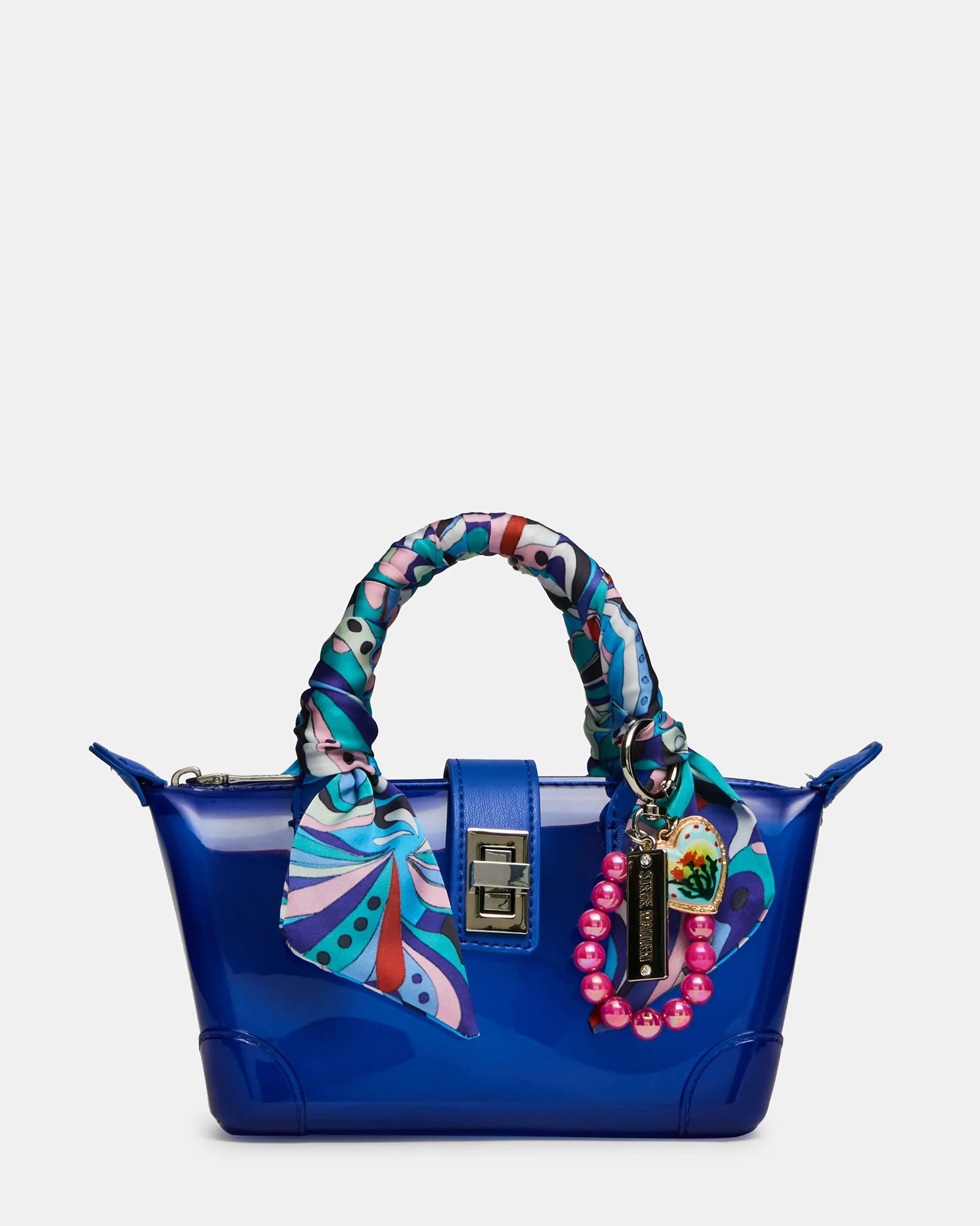 TATIANA Bag Dark Blue Jelly Mini Top-Handle Crossbody Scarf Handbag | Steve Madden (US)