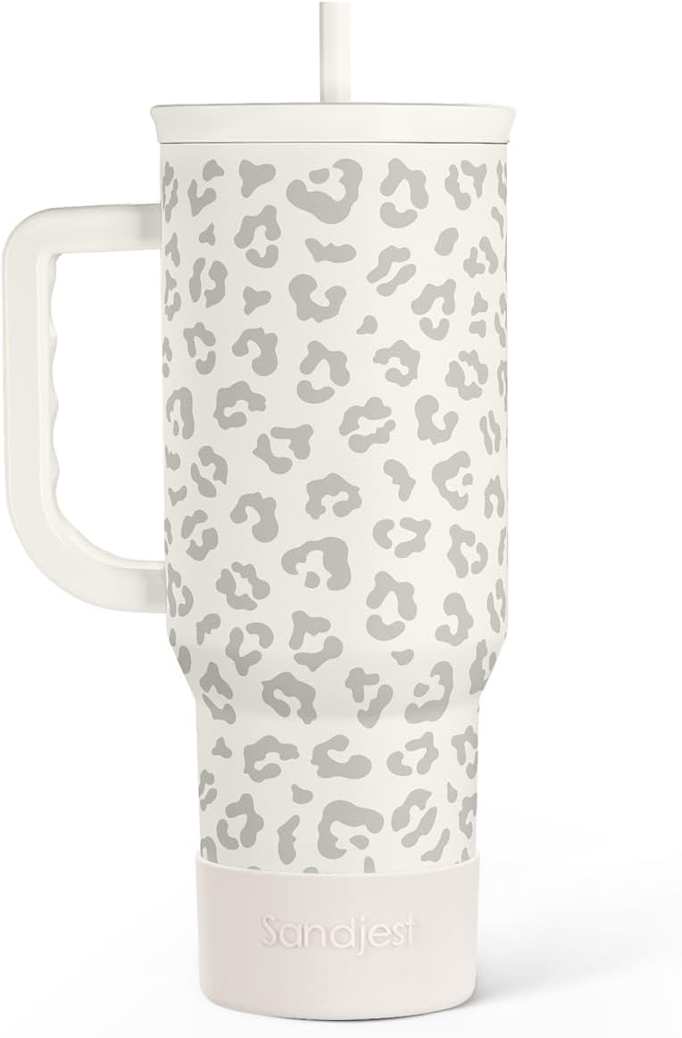 Leopard Tumbler with Handle, Insulated Cup Stainless Steel Travel Mug Cup, Gifts for Women Girl o... | Amazon (US)