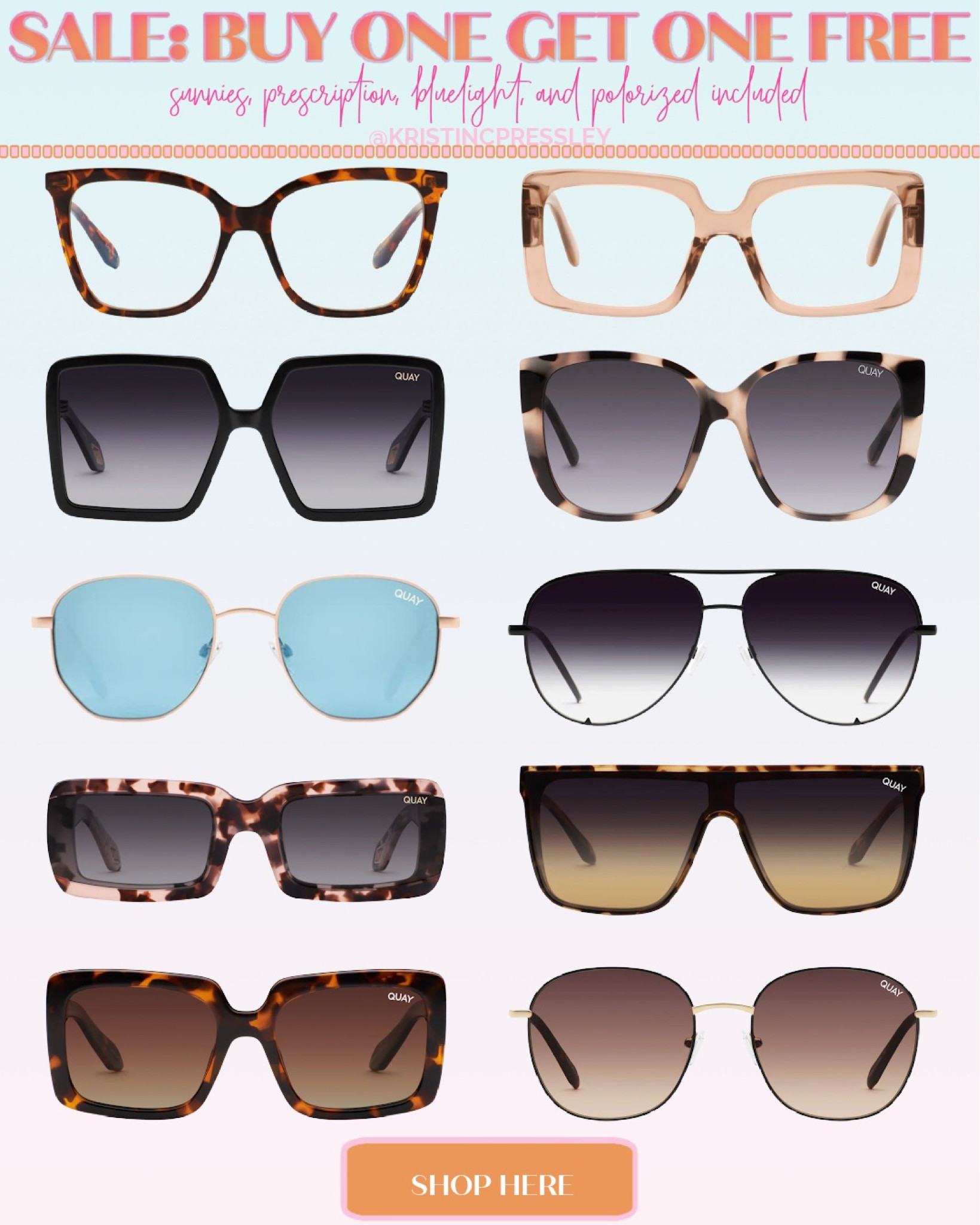 Quay sale. Sunnies on sale. Sunglasses on sale. Prescription sunglasses. Blue light glasses. Prescription glasses. Polarized glasses. Trendy sunglasses. Oversize sunglasses. Square sunglasses. Round sunglasses. Faded sunglasses. Tortoise shell sunglasses. Fall sunglasses￼

#LTKSeasonal #LTKunder100 #LTKsalealert