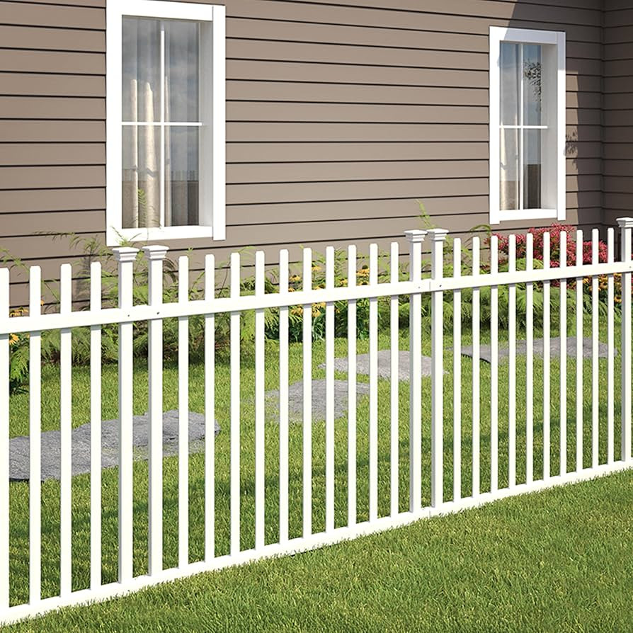 41in H x 44in W (2 Panels) No Dig Zippity Burbank Fence Kit, No Dig Panels, White Vinyl Fencing f... | Amazon (US)