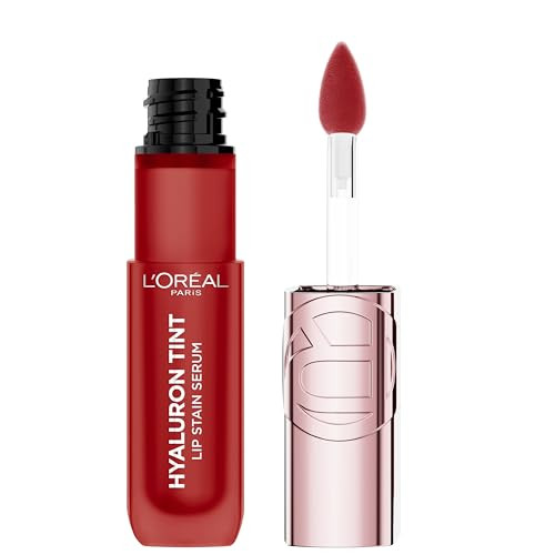 L'Oreal Paris Hyaluron Tint Lip Stain Serum, Long Lasting, Hydrating Lip Makeup Infused with Hyaluronic Acid, 420 Le Rouge Paris (Universal Red) | Amazon (US)