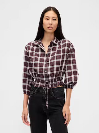 Flannel Tie-Waist Top | Gap (US)