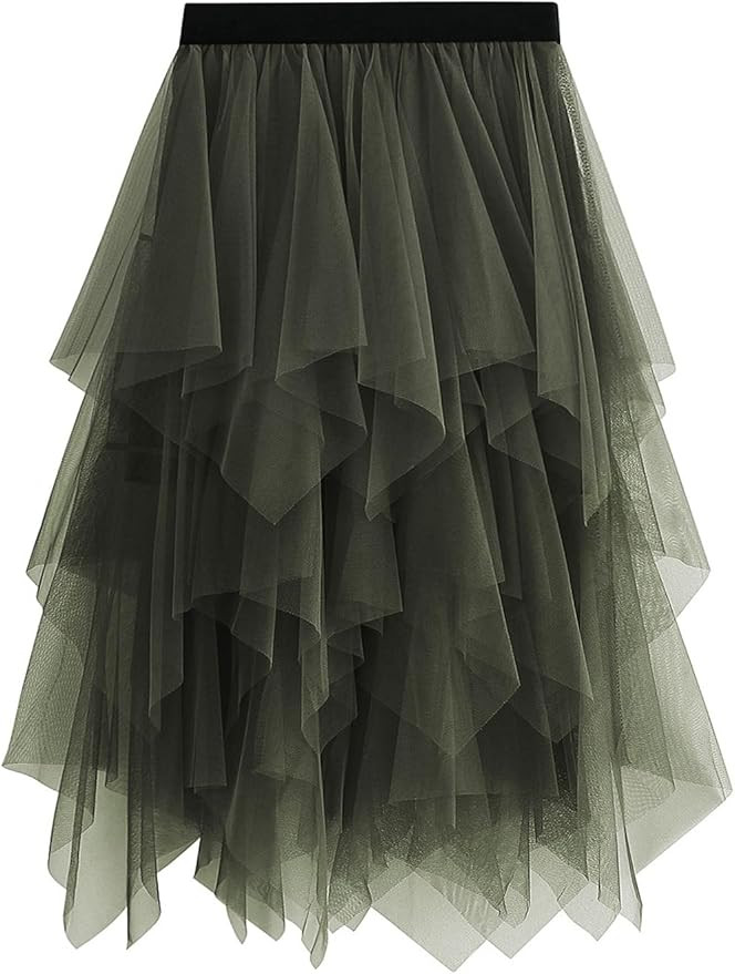 Reaowazo Tulle Skirts for Women Midi Long Fairy Skirt Tutu A-Line Mesh Layered High Elastic Waist... | Amazon (US)