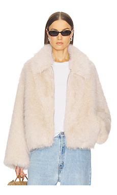SRG Erin Faux Fur Jacket in Cream from Revolve.com | Revolve Clothing (Global)