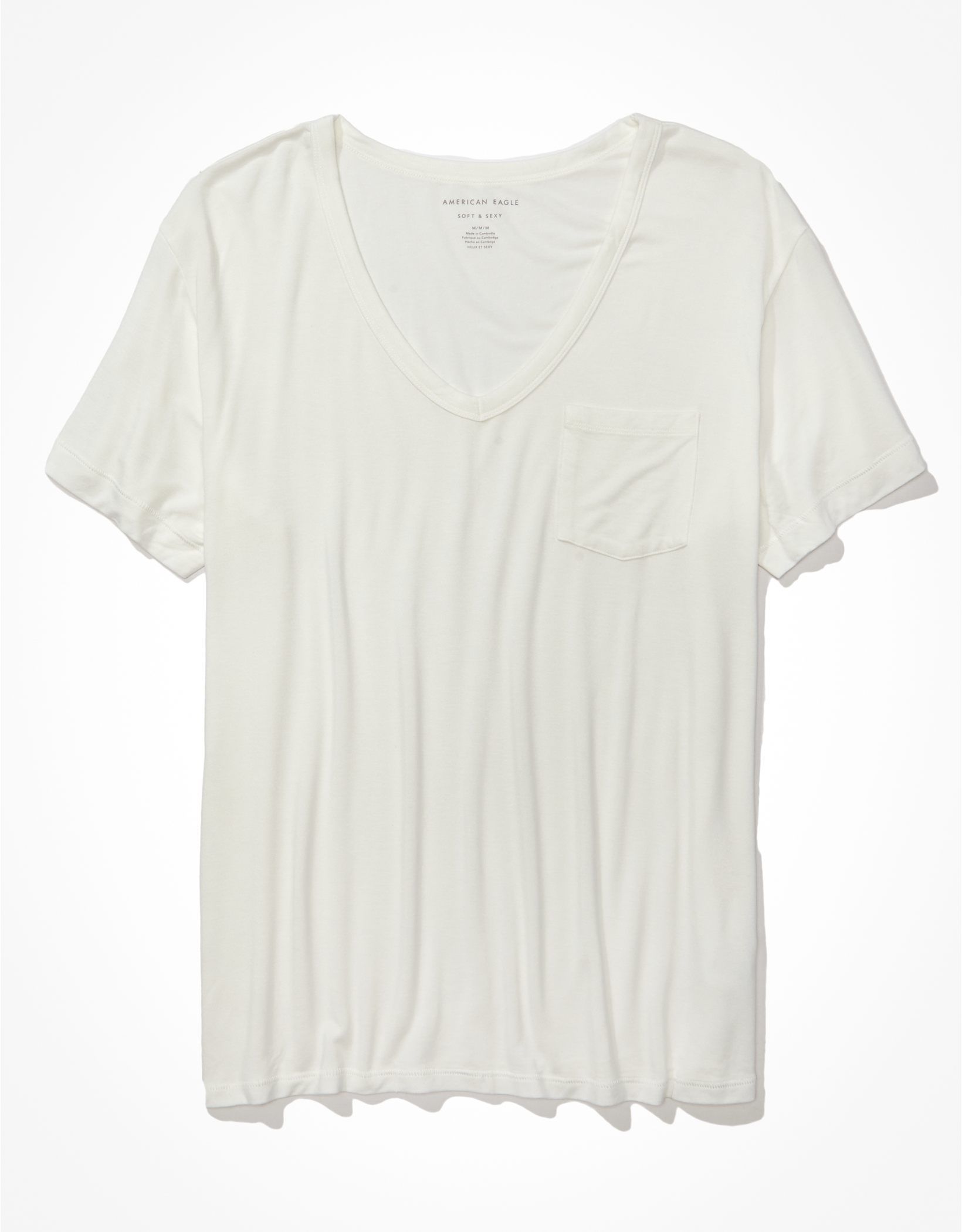 AE Oversized Soft & Sexy V-Neck Pocket T-Shirt | American Eagle Outfitters (US & CA)