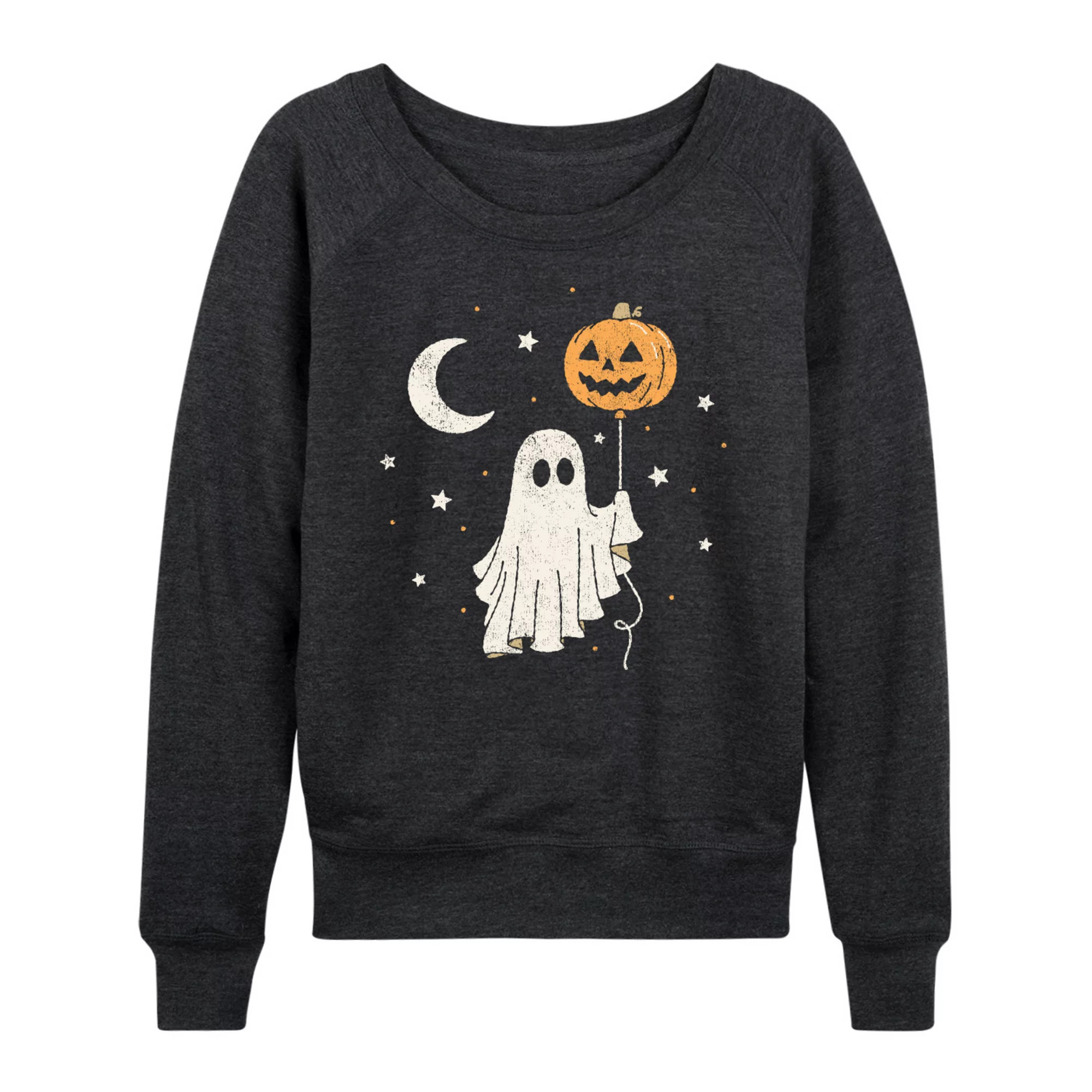 Women's Ghost & Pumpkin Balloon French Terry Long Sleeve Tee | Kohl's