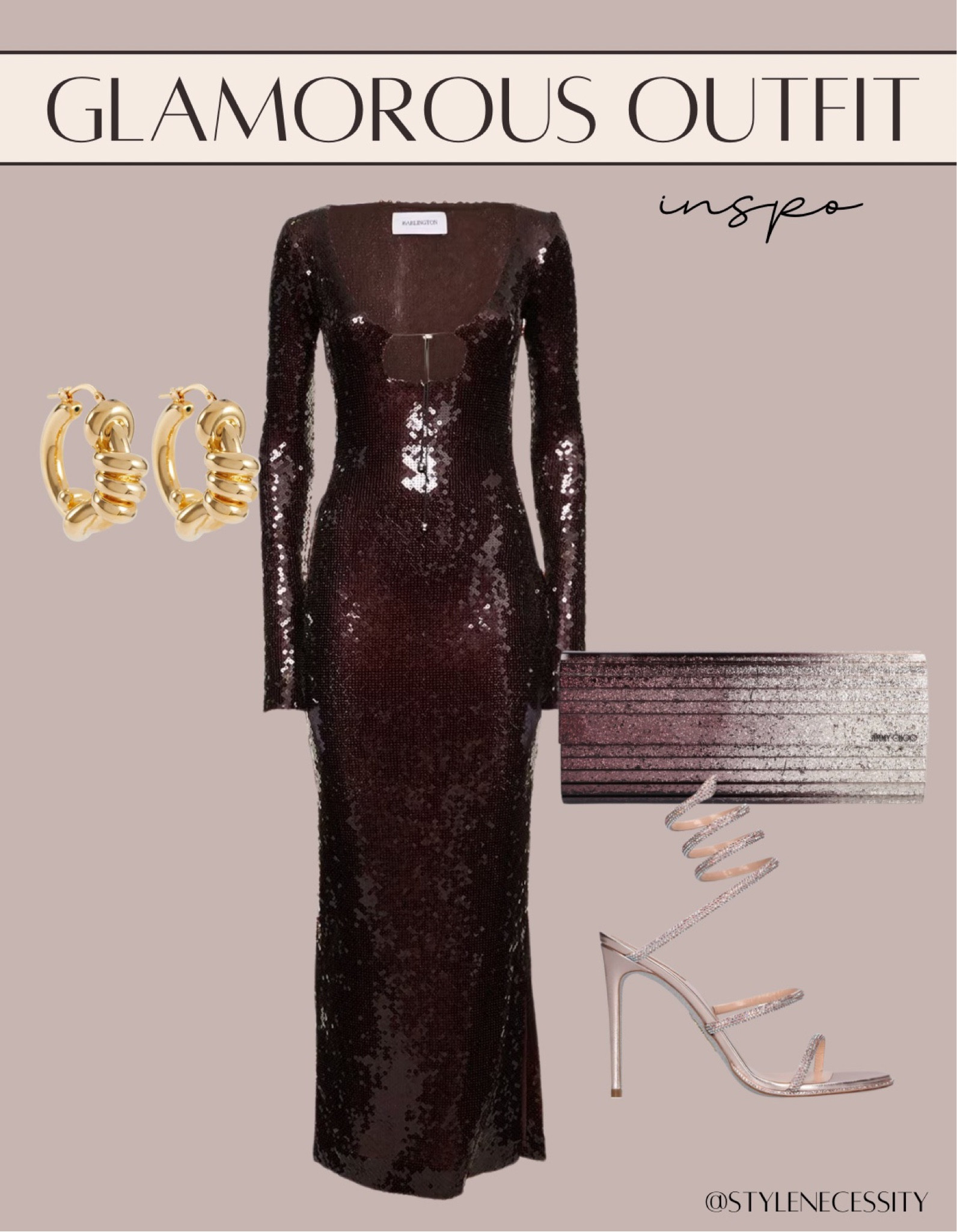 Glamorous brown sequin evening dress | evening function | evening party outfit idea | wedding guest dress | inspiration | Jimmy choo clutch

#LTKFind
#LTKshoecrush
#LTKitbag
#LTKeurope

#LTKstyletip #LTKparties #LTKwedding