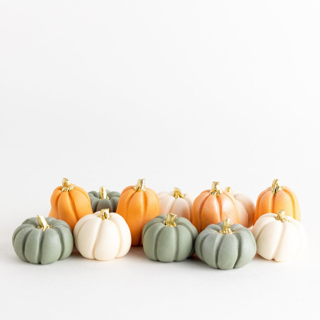 Olive Orange and Ivory Fondant Pumpkins Set of 12 - Etsy | Etsy (US)