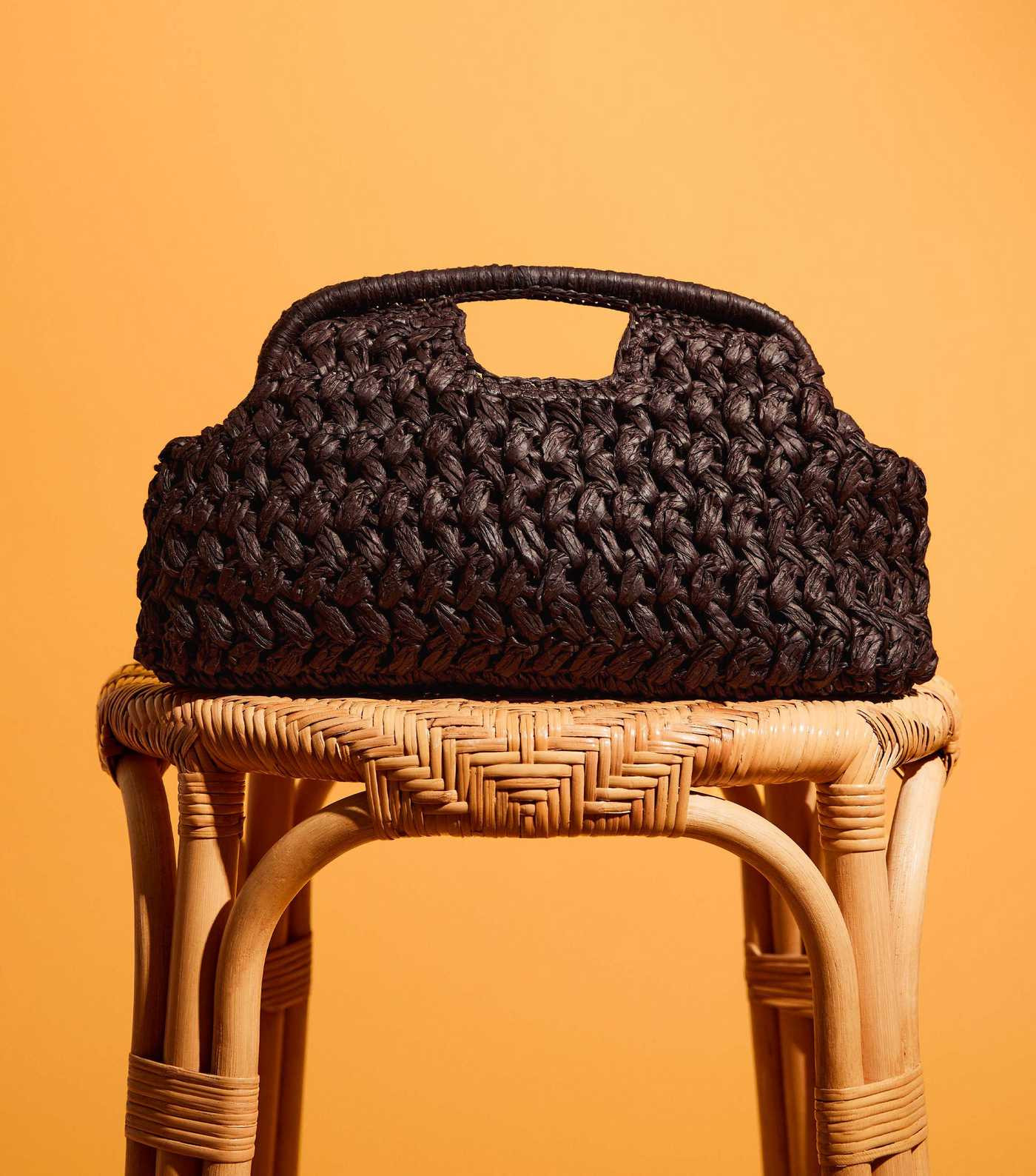Dark Brown Woven Slouch Grab Clutch | New Look | New Look (UK)