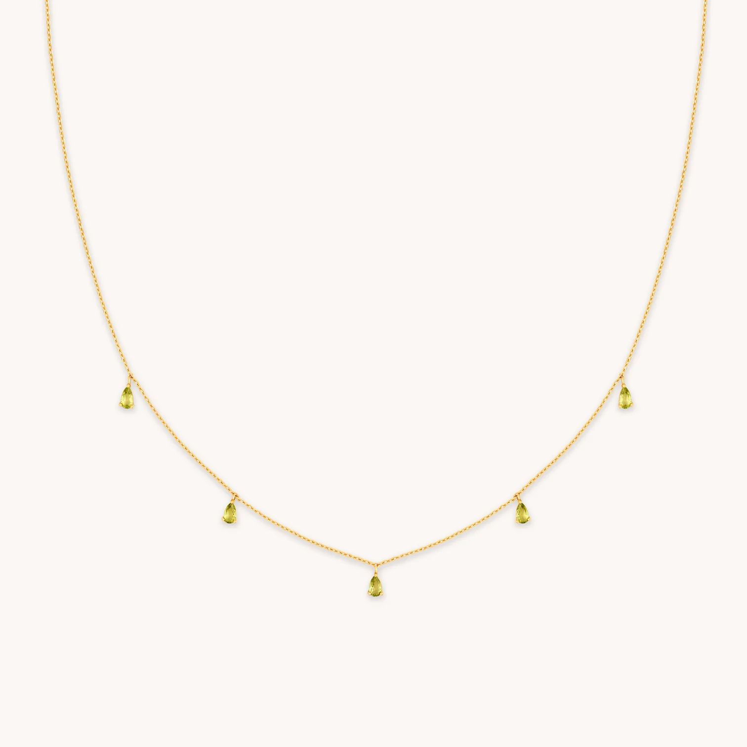 Olivine Charm Gold Necklace | Astrid & Miyu Necklaces | Astrid and Miyu