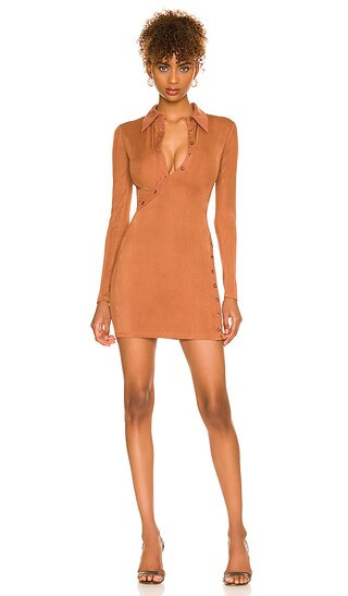 Cera Mini Dress in Chestnut Brown | Revolve Clothing (Global)