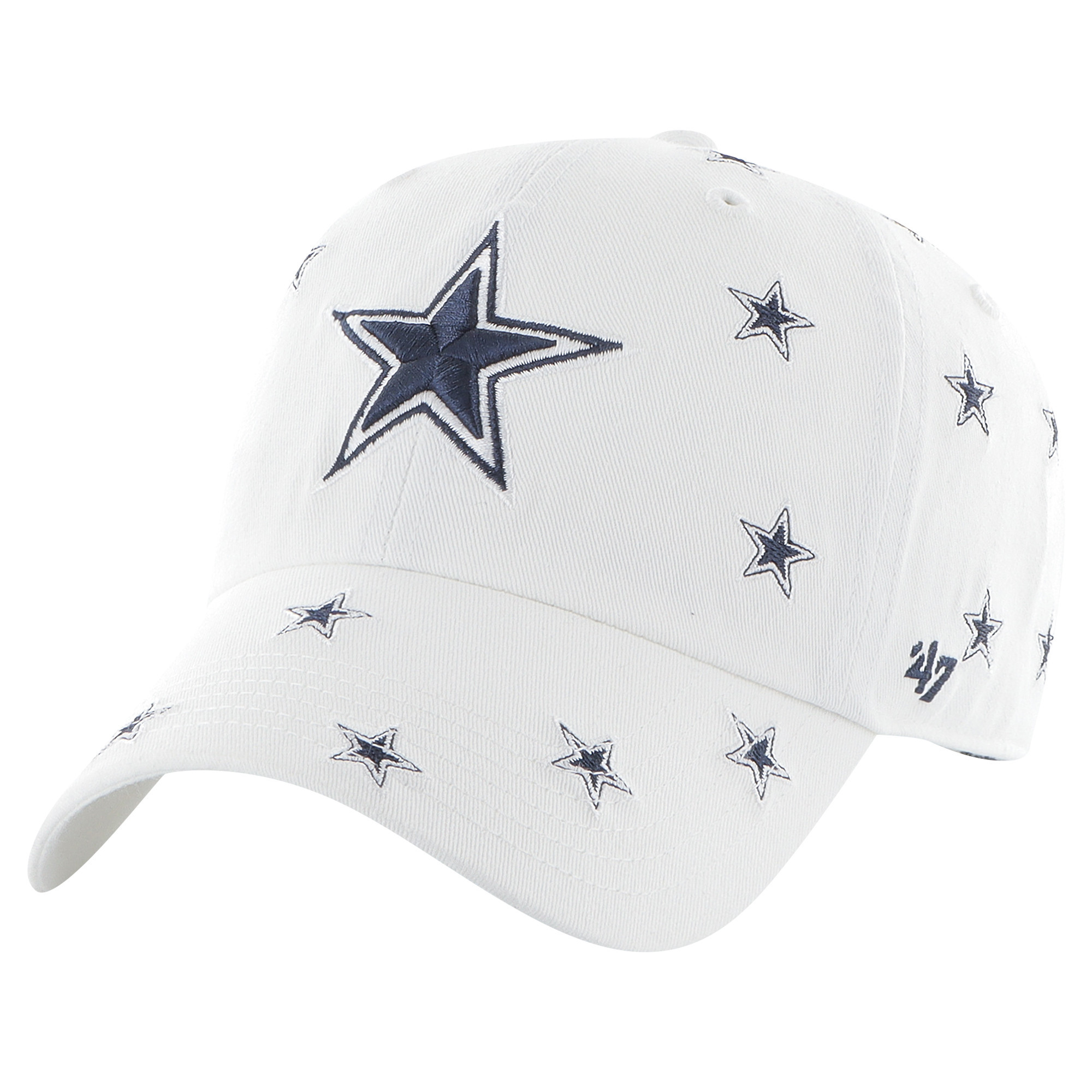 Women's '47 White Dallas Cowboys Confetti Clean Up Adjustable Hat | Fanatics