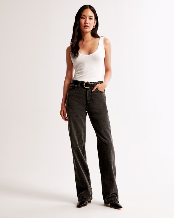 Women's Ultra High Rise 90s Straight Jean | Women's Bottoms | Abercrombie.com | Abercrombie & Fitch (UK)