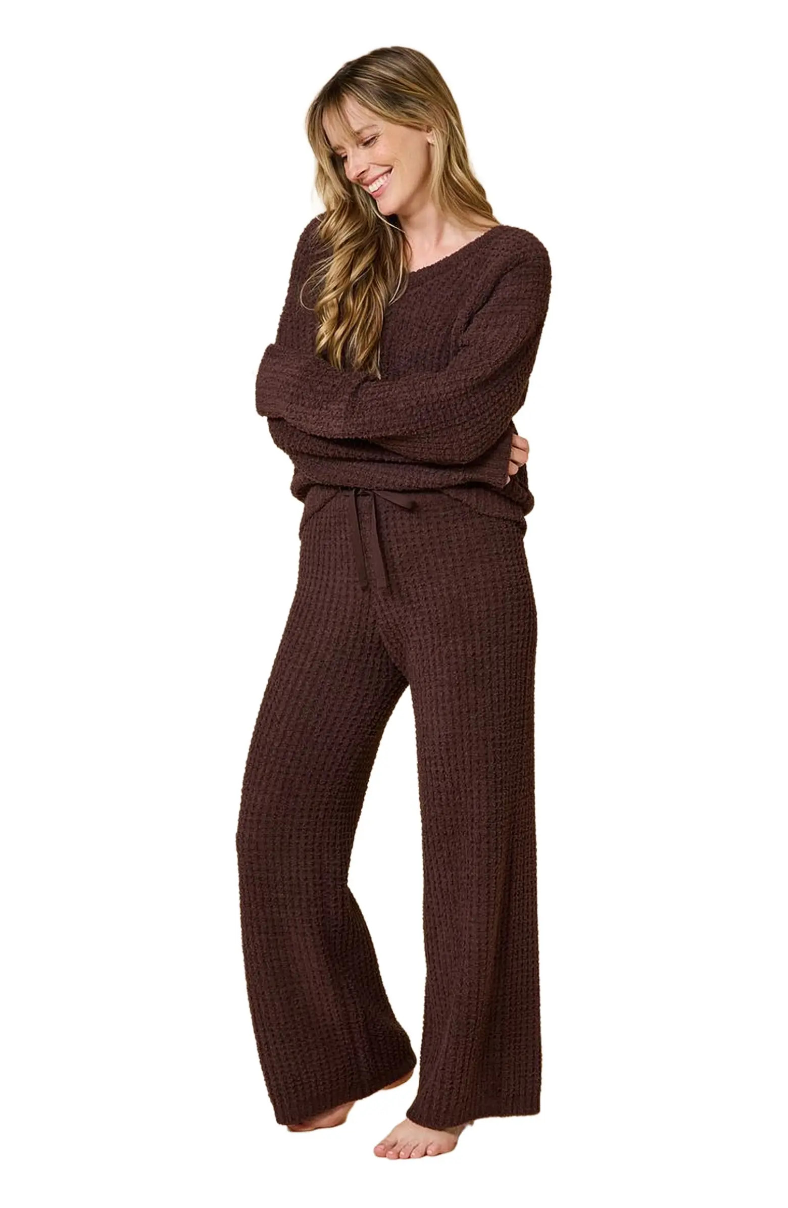 Waffle Marshmallow V-Neck Lounge Set | Nordstrom