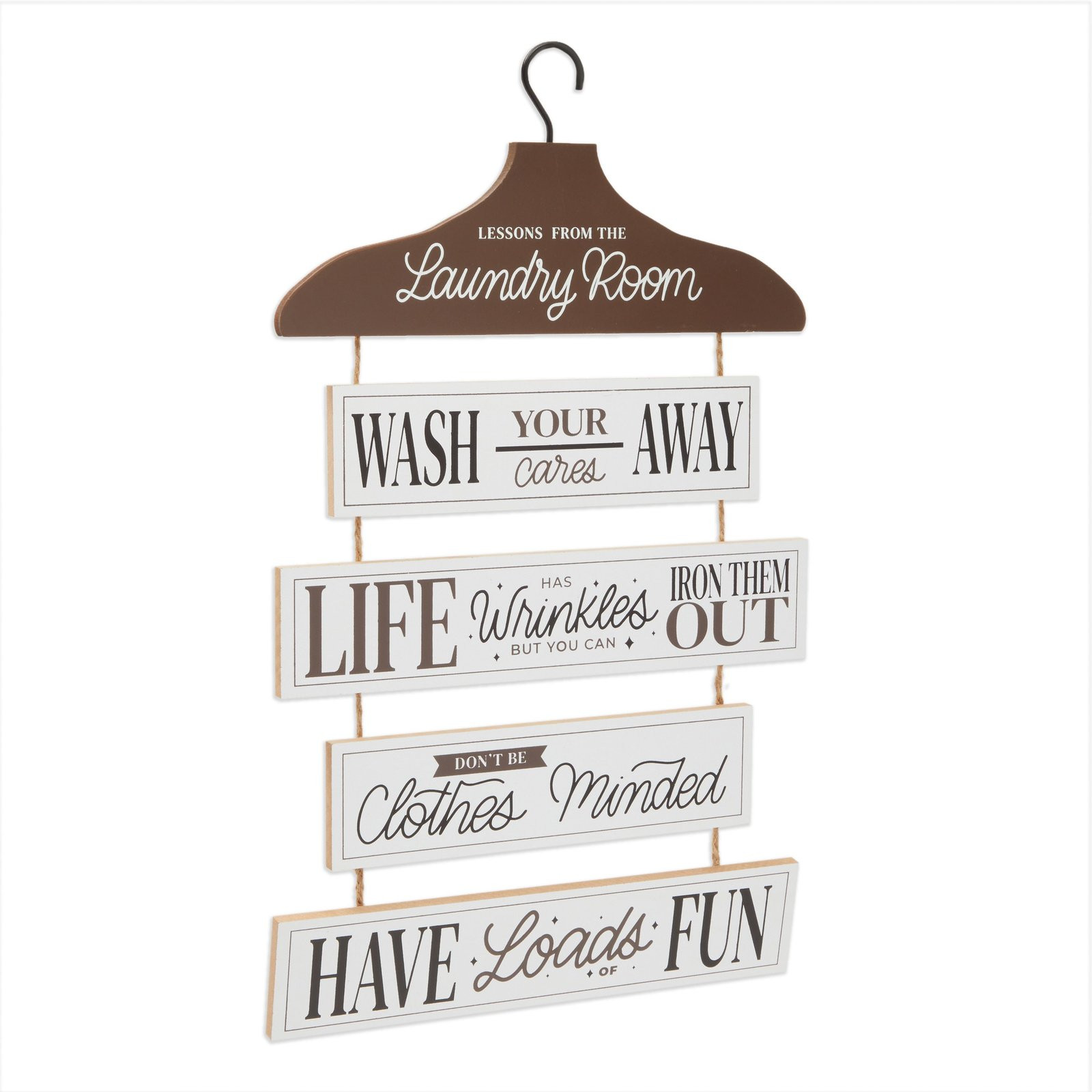 Farmhouse Laundry Room Wood Sign for Rustic Home Hanging Wall Decor, White, 12 x 20 in. | Walmart (US)