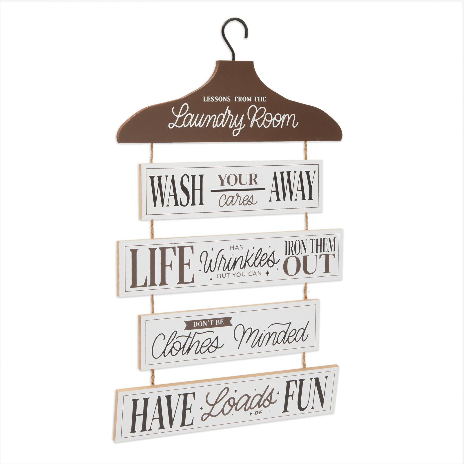 Farmhouse Laundry Room Wood Sign for Rustic Home Hanging Wall Decor, White, 12 x 20 in. | Walmart (US)