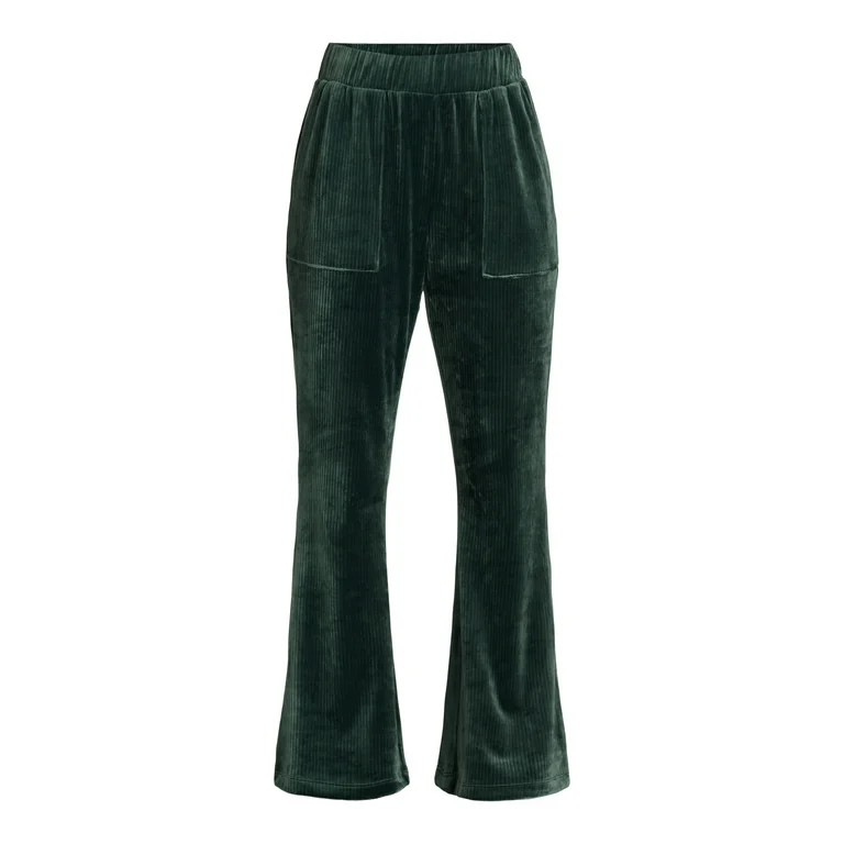 Time and Tru's Women’s Ribbed Velour Pants, 29” Inseam, Sizes S-XXXL | Walmart (US)