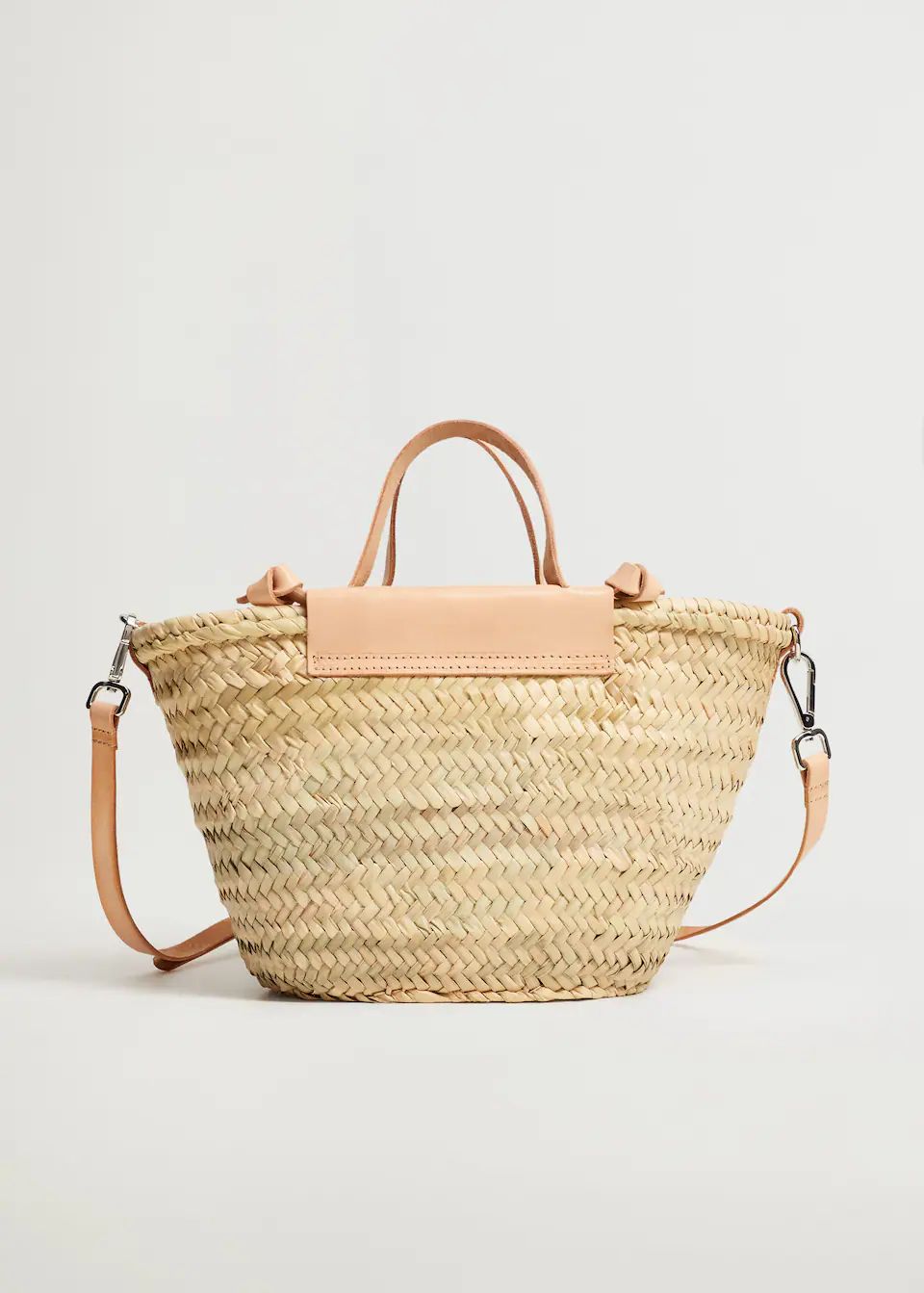 Leather handmade basket bag | MANGO (UK)