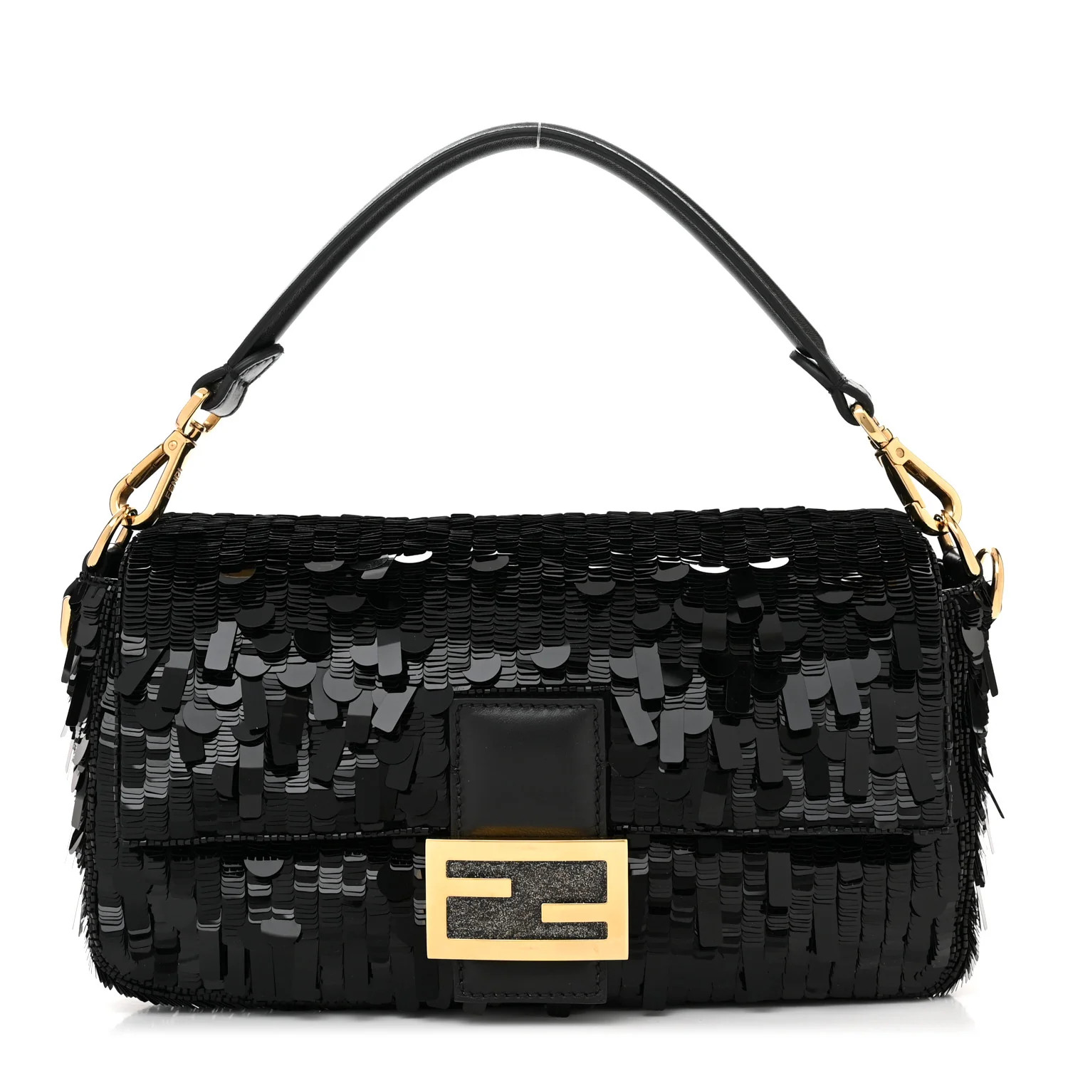 Sequin Paillettes Shiny Nappa Sex and the City Baguette Black | FASHIONPHILE (US)