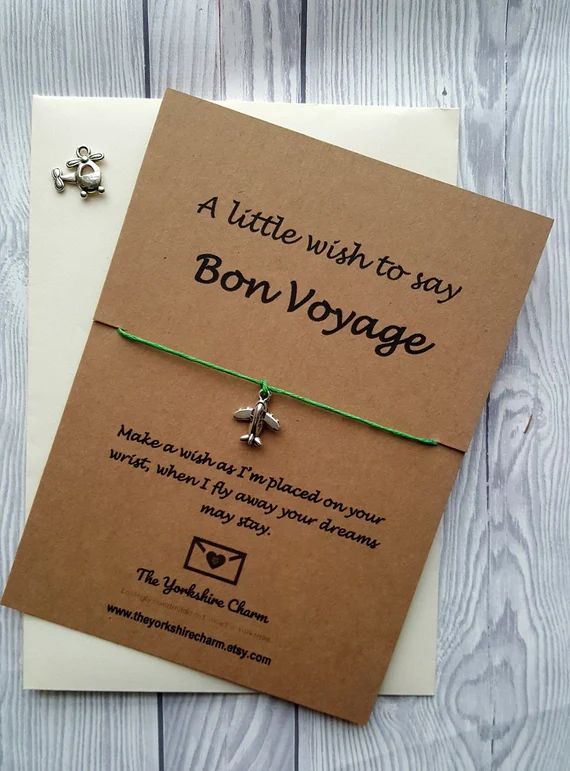 Bon Voyage Safe Travel Friendship Wish Charm Bracelet | Etsy UK | Etsy (UK)