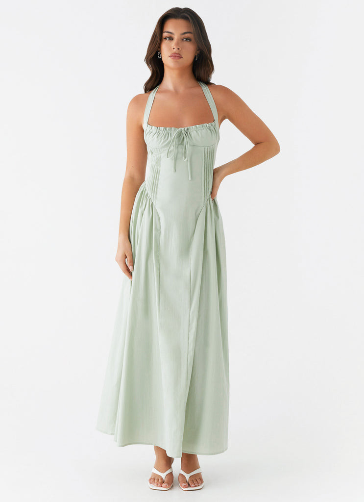 Olenna Halterneck Midi Dress - Sage | Peppermayo (Global)