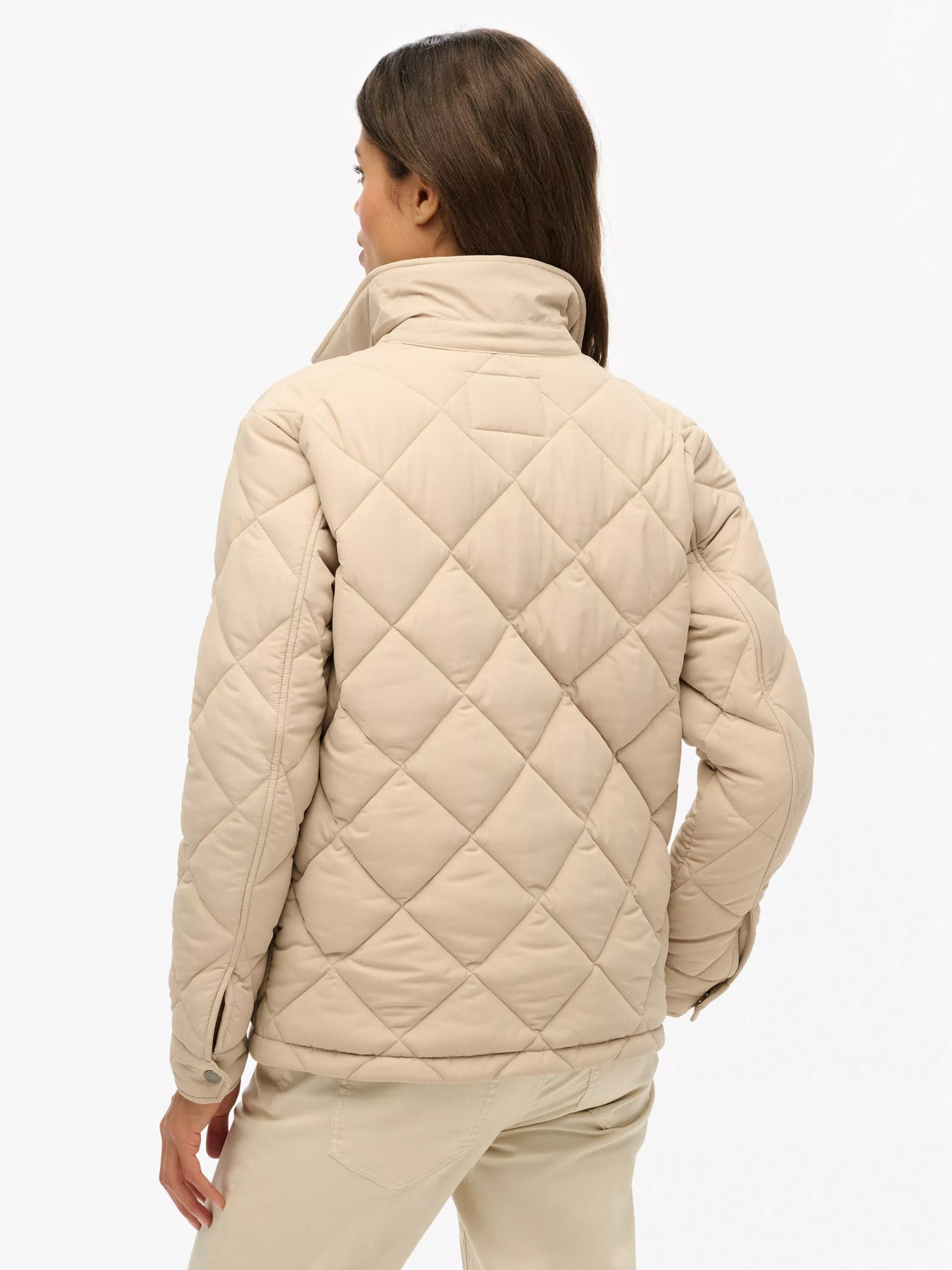 Superdry Quilted Chore Liner Jacket, Humus Beige | John Lewis (UK)