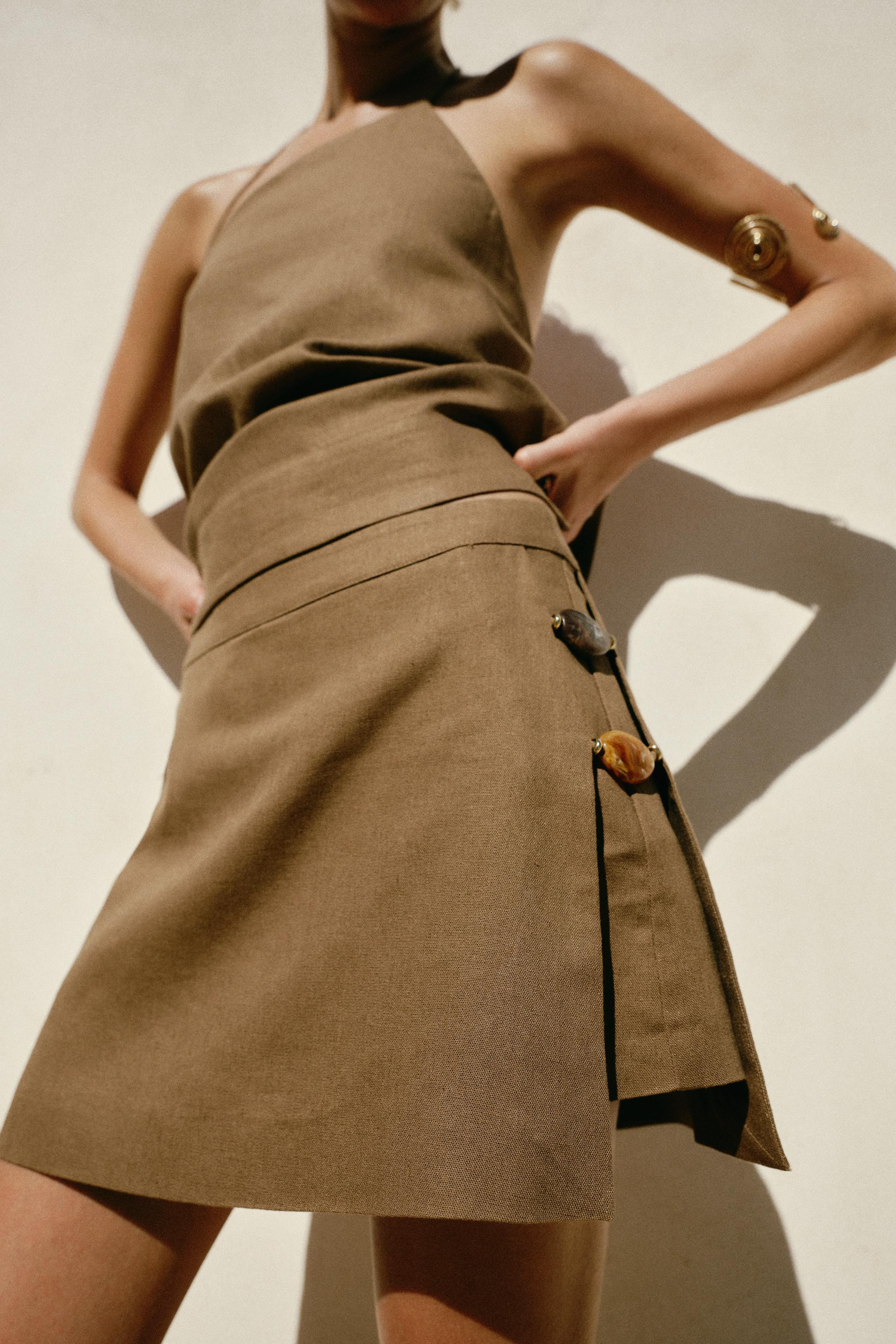 LINEN SKORT WITH BEAD EMBELLISHMENTS | Zara US