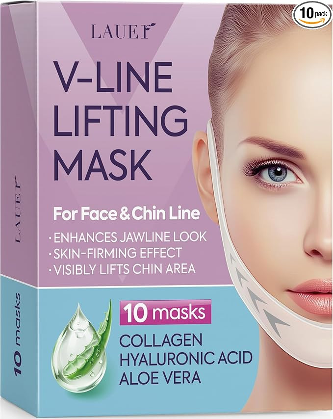 V Shaped Contouring Face Mask Line Shaping Lifting Belt Neck Reduction Jawline Lift Tape Enhancer... | Amazon (US)