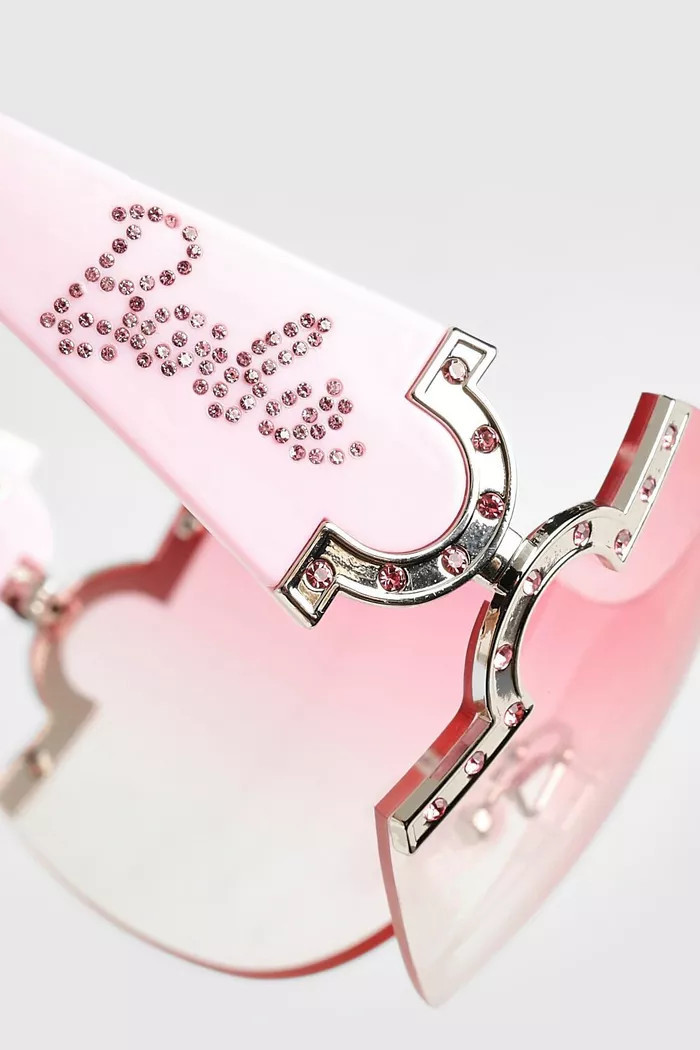 Barbie Retro Rhinestone Sunglasses | boohoo (US & Canada)