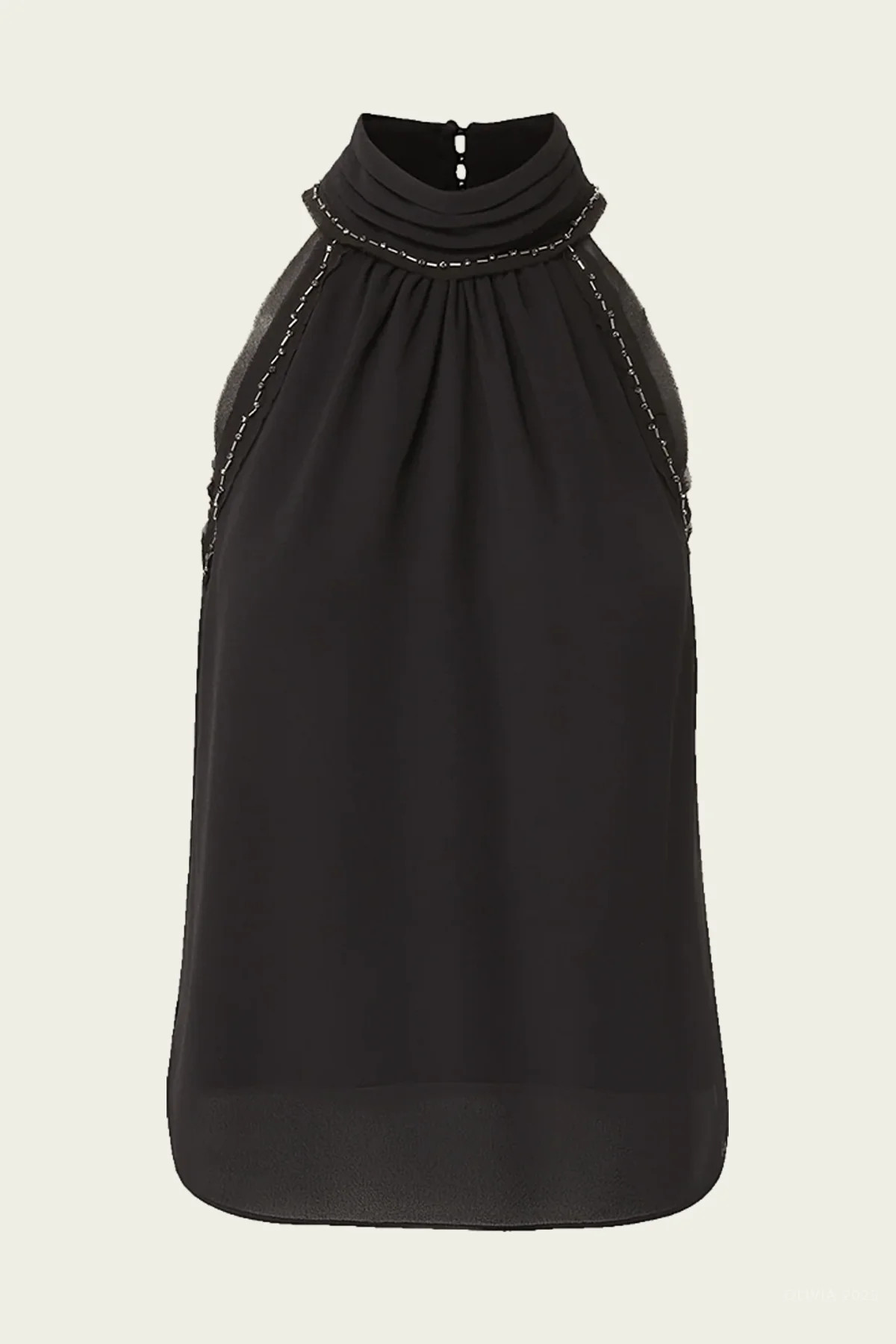Tanisha Silk Halter Top in Black - Black 0 US | Shop Olivia
