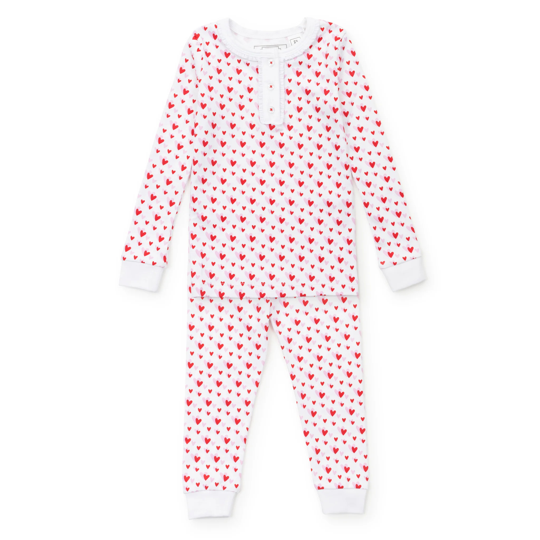 Alden Girls' Pajama Pant Set - Heart to Heart Pink | Lila and Hayes
