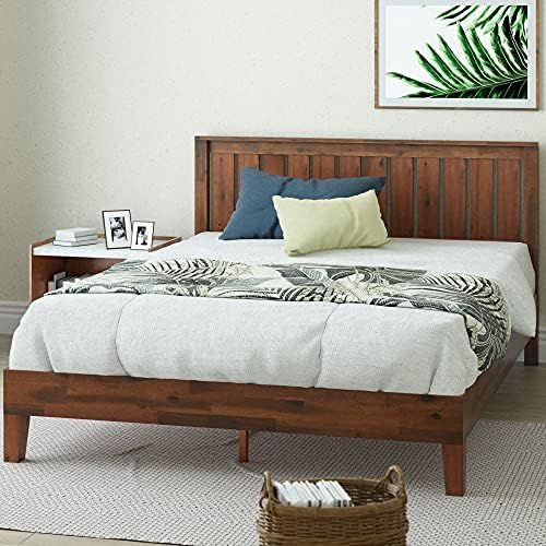 ZINUS Vivek Deluxe Wood Platform Bed Frame with Headboard / Wood Slat Support / No Box Spring Needed | Amazon (US)