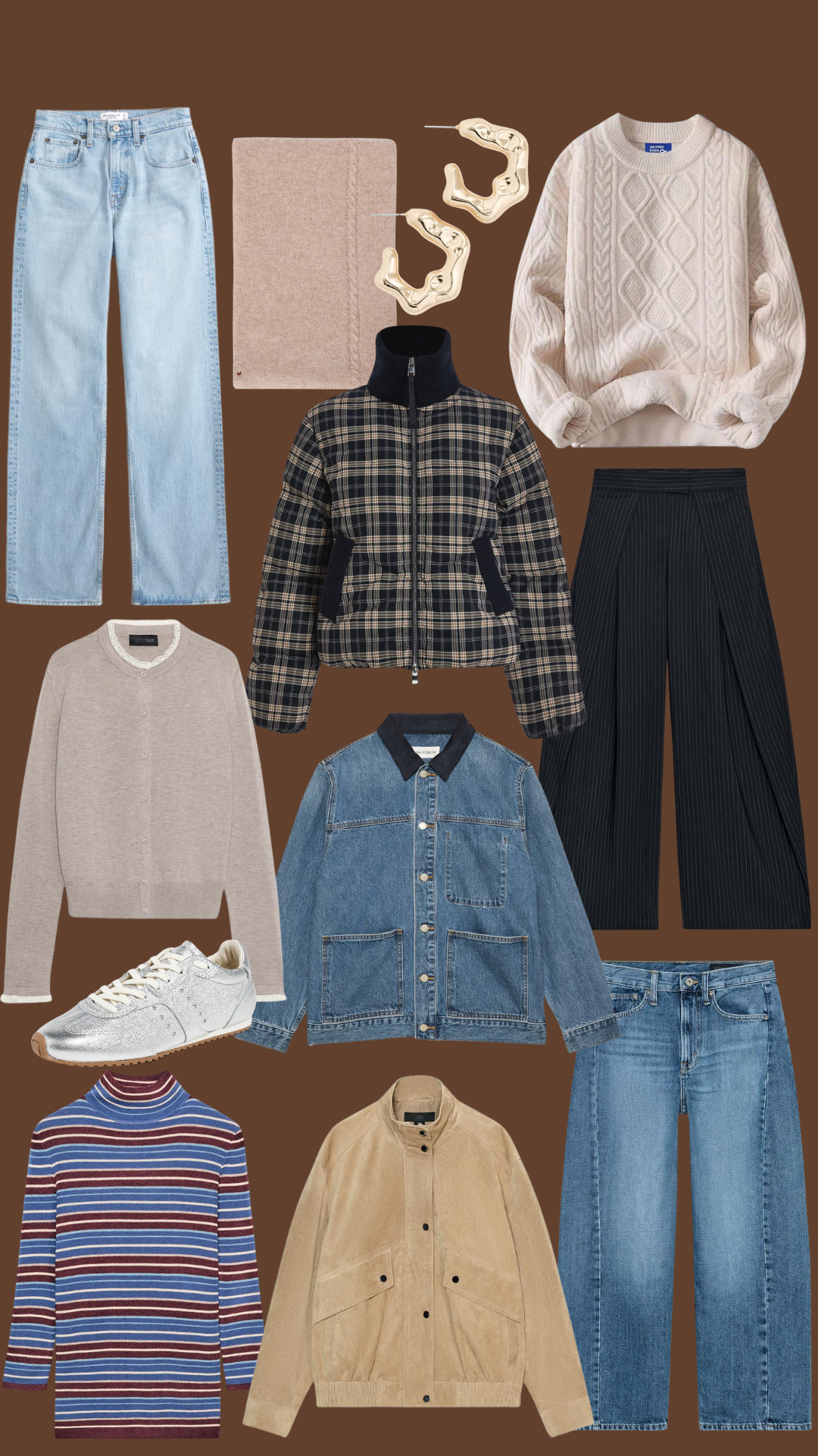 Women’s winter favorites 🤍 Denim, classic stripes, and everyday knit sweaters—layered with coats and puffer vests for a warm, effortless winter uniform. 

 #LTKgrwm #LTKootd #LTKSeasonal