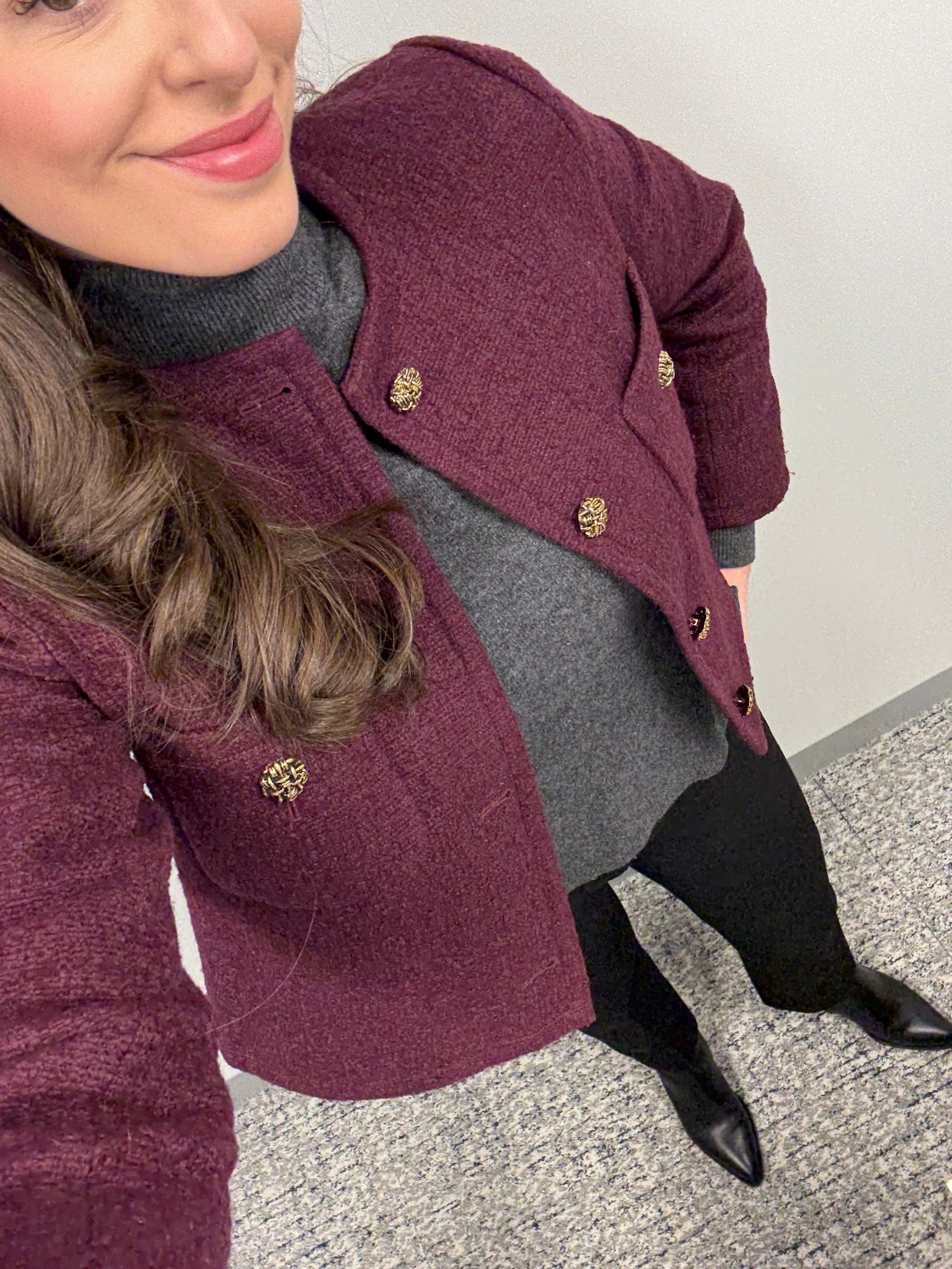 Office style, office outfit, workwear, winter workwear, lawyer, attorney, lady jacket, tweed jacket, gray turtleneck, cashmere turtleneck, burgundy blazer, burgundy tweed blazer,  black ankle boots, corporate style, corporate fashion, corporate outfit 

Follow my LTK @tallandpreppy on the @shop.LTK app to view this post and get my exclusive app-only content!


#LTKTall #LTKWorkwear #LTKootd