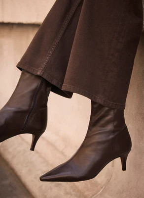 Chloe Brown Leather Ankle Boots | Mint Velvet