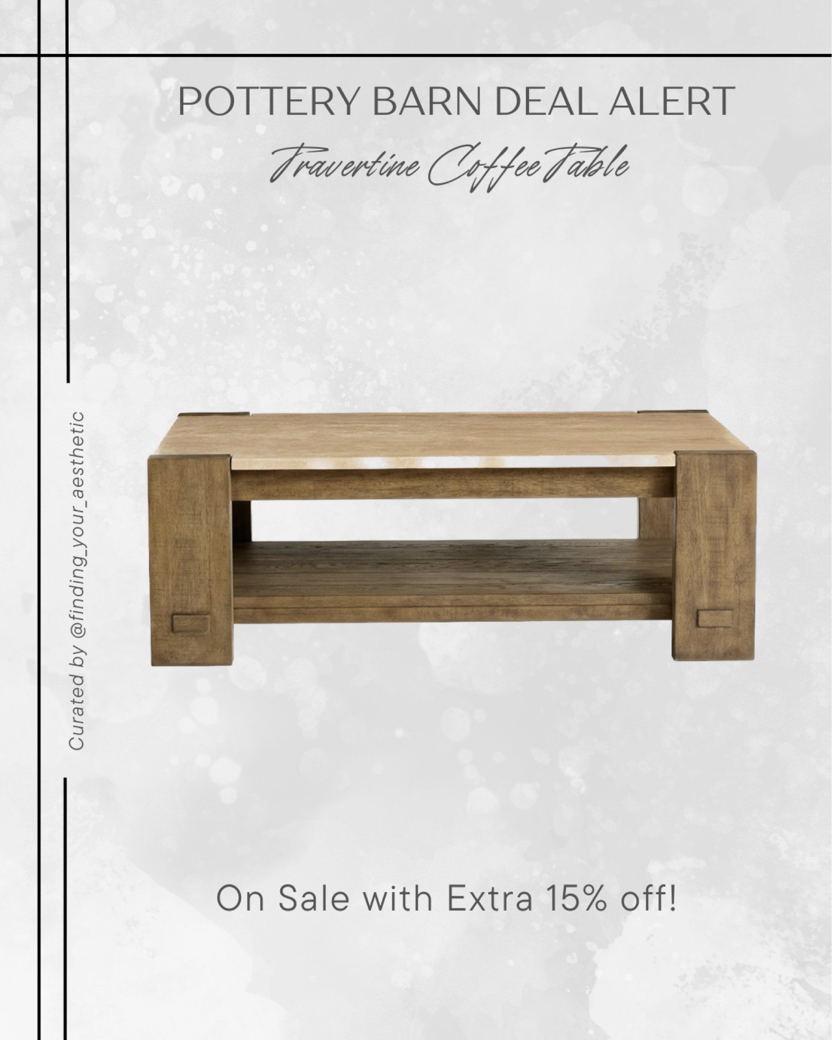 Amazing deal on this travertine top coffee table from Pottery Barn. It is currently on sale and now you can enjoy an extra 15% off bringing it to over 50% off! 

Use code EXTRA at checkout 

Pottery barn coffee table // square coffee table // rectangular coffee table // modern farmhouse // sale furniture :l// neutral decor // neutral home

#LTKsalealert #LTKhome
