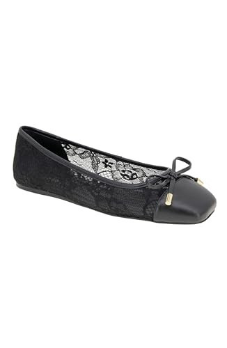 BCBGenmeration HARTLY Ballet Flat with Small Bow, Black Lace | Amazon (US)