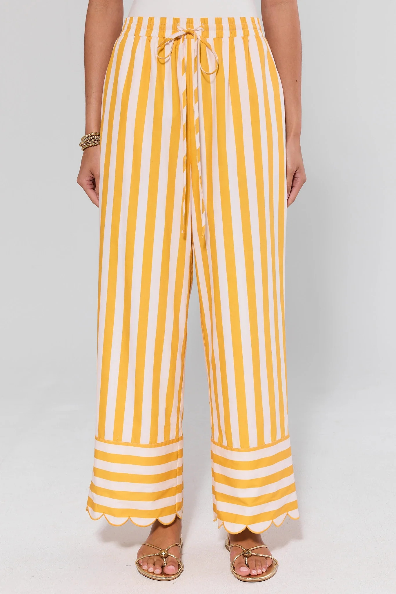 Lindsey Yellow Stripe Wide Leg Pants | Avara