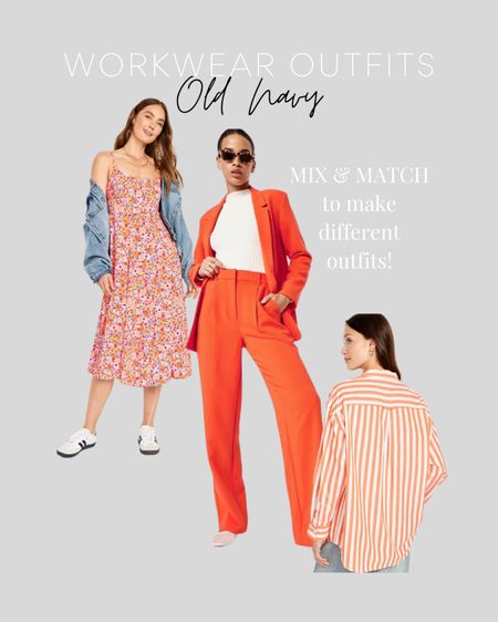 Mix & match to make different work wear outfits 

Pant set, orange blazer, boyfriend button down, floral dress 

#LTKworkwear #LTKfindsunder50 #LTKSpringSale
