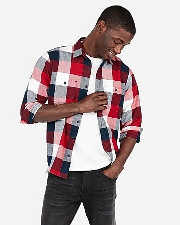 check plaid flannel shirt | Express