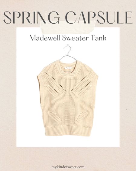 Spring capsule wardrobe | MADEWELL SWEATER TANK | I have a version of this sweater tank from a few years ago and wear it so much as soon as the temps allow.

#LTKsalealert #LTKFind #LTKstyletip