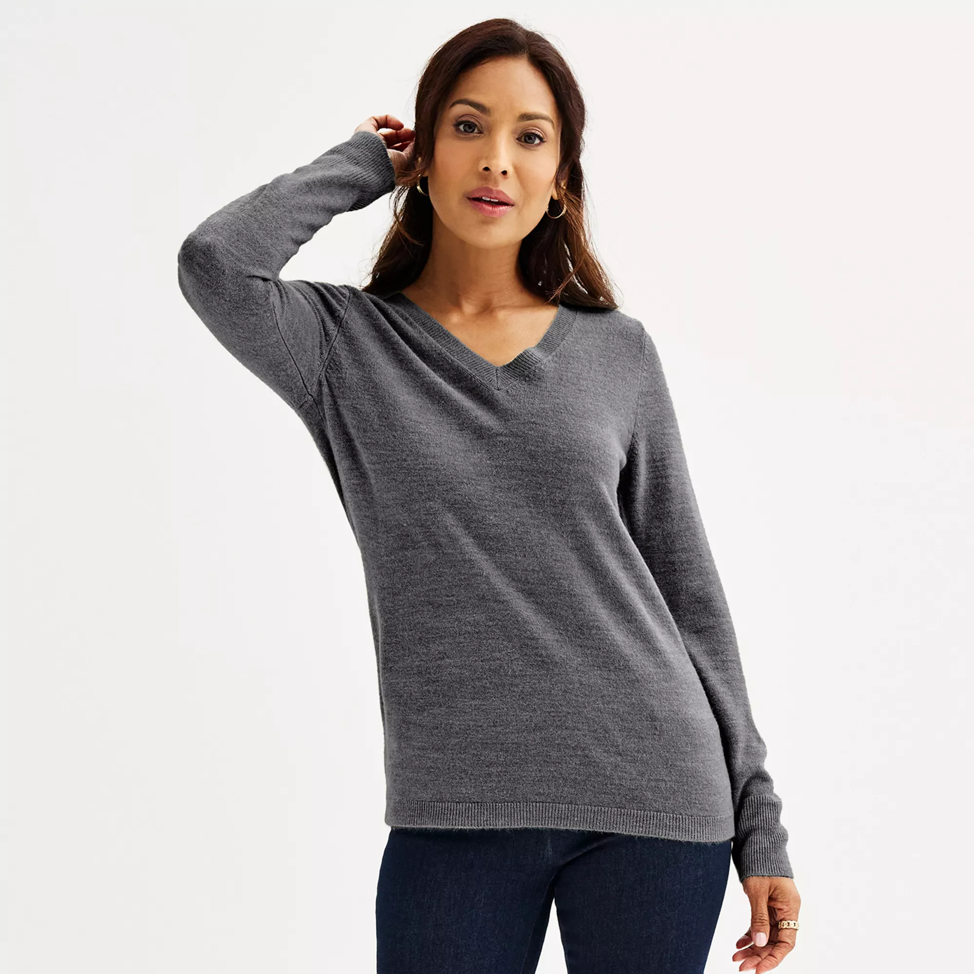 Women's Croft & Barrow® The Extra Soft V-Neck Sweater | Kohl's